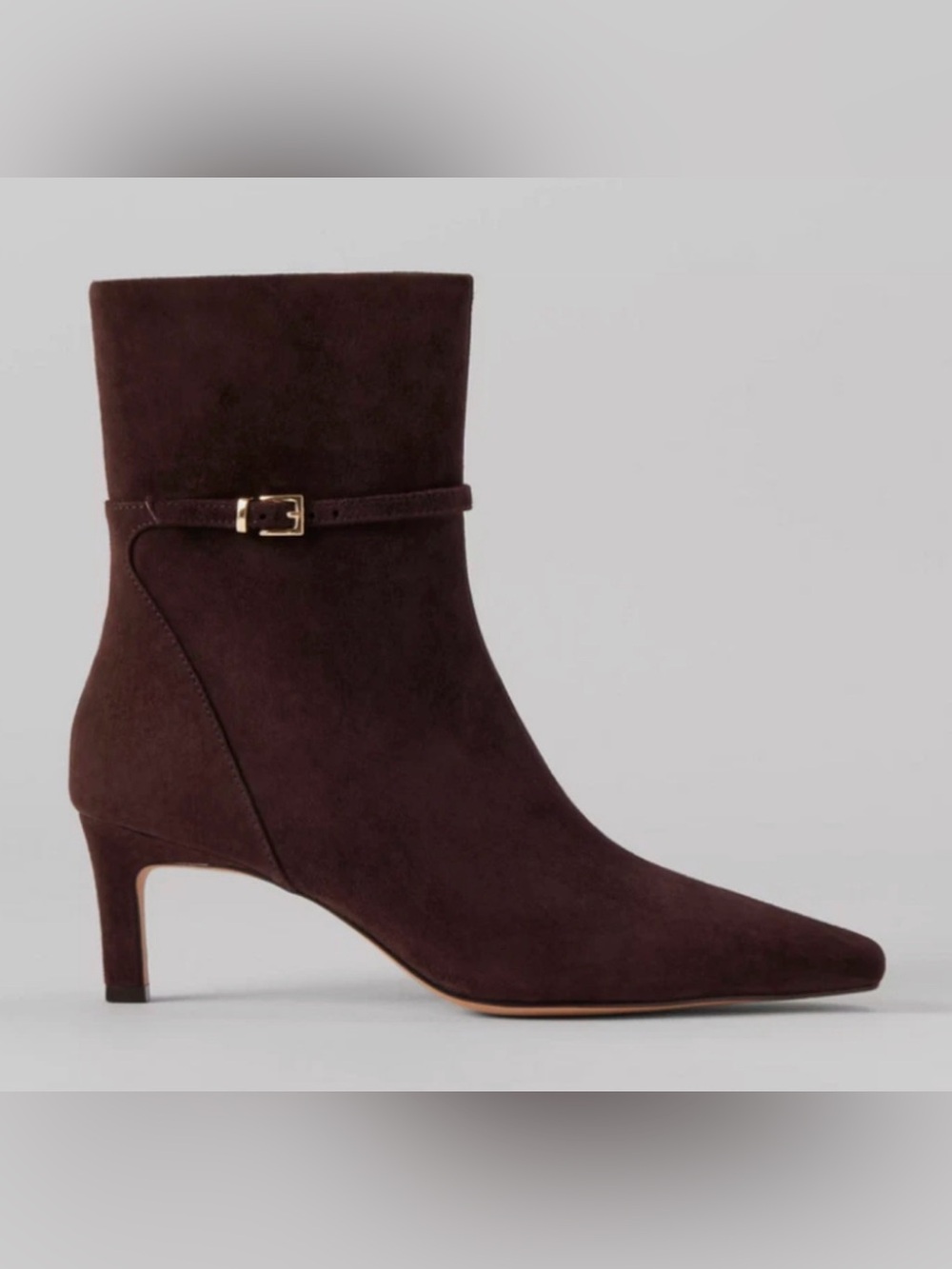 NEW ANN TAYLOR BROWN ANKLE CHAIN SUEDE BOOTIE BOOTS SZ 8.5